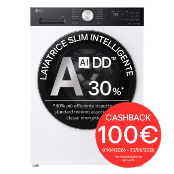Immagine frontale della lavatrice LG F2NX50S9TKC con cashback